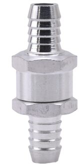 6/8/10/12Mm Aluminium Een Manier Brandstof Non Return Terugslagklep Benzine Diesel Voor auto Vacuüm Slang Olie Water Pompen zilver-diameter 12mm