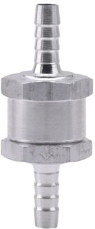 6/8/10/12Mm Aluminium Een Manier Brandstof Non Return Terugslagklep Benzine Diesel Voor auto Vacuüm Slang Olie Water Pompen zilver-diameter 6mm