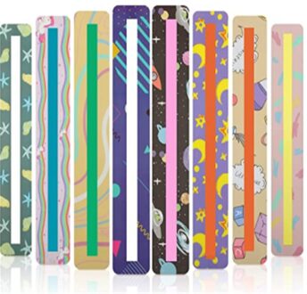 6/8/10 Pcs Transparante Lezen Gids Strip Schoolbenodigdheden Markeerstift Gekleurde Overlays Plastic Bladwijzer Voor Dyslexie Student D 8stk