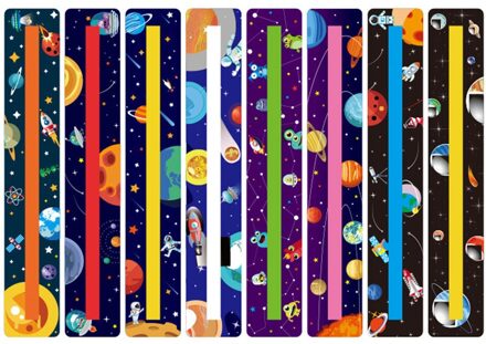 6/8/10 Pcs Transparante Lezen Gids Strip Schoolbenodigdheden Markeerstift Gekleurde Overlays Plastic Bladwijzer Voor Dyslexie Student E 8stk