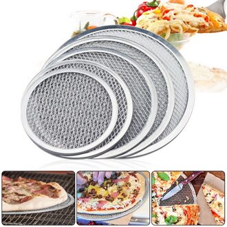 6/8/10Inch Pizza Pan Non-stick Ronde Aluminium Legering Netto Bakvormen Lade Keuken Bakken Mesh rack Pizza Pannenkoek Barbecue Grill Tool 10duim