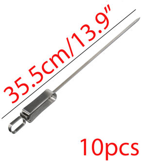 6/8/10pcs Rvs Spiesjes Platte Vlees BBQ Spies Met Voedsel Remover Disc BBQ Grill Accessoires barbecue Roosteren Stok 45cm 35cm 10stk