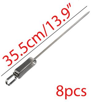 6/8/10pcs Rvs Spiesjes Platte Vlees BBQ Spies Met Voedsel Remover Disc BBQ Grill Accessoires barbecue Roosteren Stok 45cm 35cm 8 stk