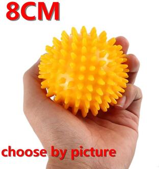 6-8 Cm Duurzaam Pvc Spiky Massage Bal Trigger Point Sport Fitness Hand Foot Pain Relief Fasciitis Plantaris Reliever egel Bal Geel