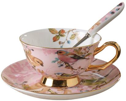 6.8 Gram Europese Stijl Koffie Keramische Cup Set Met Schotel Lepel High End Porselein Creatieve Thuis Koffiekopje Set 02