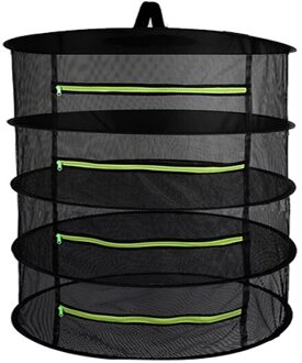 6/8 Lagen Drogen Netto Voor Kruiden Opknoping Mand Vouwen Droog Rek Kruid Drogen Netto Droger Zak Mesh Voor Bloemknoppen planten Organizer groen 4-laag