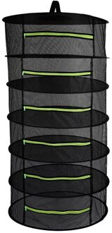 6/8 Lagen Drogen Netto Voor Kruiden Opknoping Mand Vouwen Droog Rek Kruid Drogen Netto Droger Zak Mesh Voor Bloemknoppen planten Organizer groen 6-laag