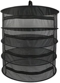 6/8 Lagen Drogen Netto Voor Kruiden Opknoping Mand Vouwen Droog Rek Kruid Drogen Netto Droger Zak Mesh Voor Bloemknoppen planten Organizer zwart 4-laag