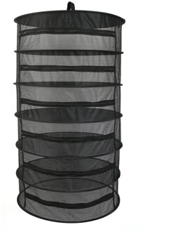 6/8 Lagen Drogen Netto Voor Kruiden Opknoping Mand Vouwen Droog Rek Kruid Drogen Netto Droger Zak Mesh Voor Bloemknoppen planten Organizer zwart 6-laag