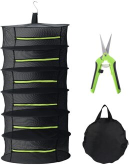 6/8 Lagen Opknoping Kruiden Drogen Netto Vouwen Plant Bloemen Groenten Mesh Droger Rack Netto Manden Home Accessoire Tool Schaar 6 layers