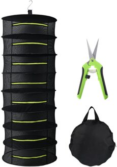 6/8 Lagen Opknoping Kruiden Drogen Netto Vouwen Plant Bloemen Groenten Mesh Droger Rack Netto Manden Home Accessoire Tool Schaar 8 layers