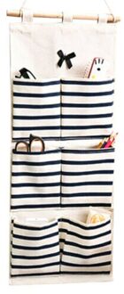 6/8 Opslag Zakken Muur Deur Opknoping Organisator Badkamer Katoen Linnen Diversen Vouwen Ondergoed Sokken Speelgoed Sleutel Sorteren Zakken 6 Pockets blauw