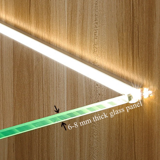 6-8mm LED Cabinet Layer light Glass Shelf Splint Clip lamp Aluminium strip lights Back Side display case wine Locker sideboard