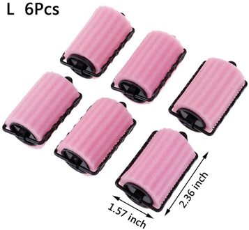 6/8Pcs Spons Foam Kussen Diy Hair Styling Rollers Curlers Makers Twist Tool L-6stk