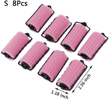 6/8Pcs Spons Foam Kussen Diy Hair Styling Rollers Curlers Makers Twist Tool S-8stk