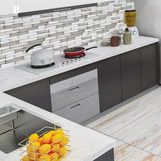 6/9Pcs Tegel Muursticker Badkamer Keuken 3D Diy Waterdichte Pvc Zelfklevende Interieur 02 / 6stk