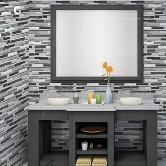 6/9Pcs Tegel Muursticker Badkamer Keuken 3D Diy Waterdichte Pvc Zelfklevende Interieur 03 / 6stk