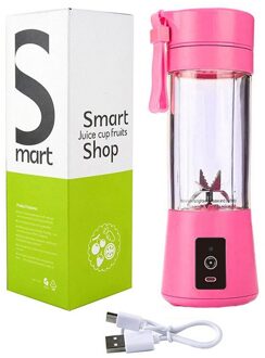 6 Blades Draagbare Juicer Machine Usb Elektrische Fruit Smoothie Blender Mixer Voor Persoonlijke Keukenmachine Sapcentrifuge roze