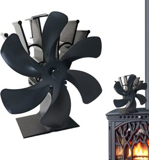 6 Blades Houtkachel Haard Fan Stille Motoren Warmte Aangedreven Circuleert Warm/Verwarmde Lucht Eco Kachel Ventilator