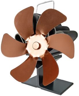 6 Blades Warmte Aangedreven Kachel Fan Log Hout Brander Ecofan Rustig Haard Fan Brandstofbesparende Efficiënte Warmteverdeling bronzen