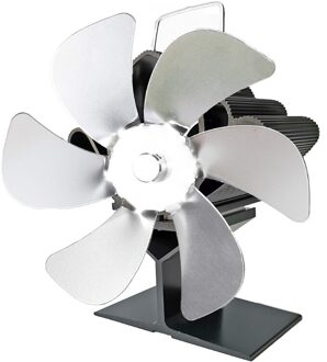 6 Blades Warmte Aangedreven Kachel Fan Log Hout Brander Ecofan Rustig Haard Fan Brandstofbesparende Efficiënte Warmteverdeling zilver