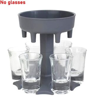 6 Borrelglas Dispenser En Houder-Dispenser Voor Vullen Vloeistoffen, Schoten Dispenser Alcohol Dispenser Fles Shots 114 grijs