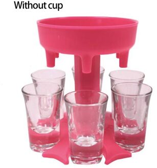 6 Borrelglas Dispenser En Houder-Dispenser Voor Vullen Vloeistoffen, Schoten Dispenser Alcohol Dispenser Fles Shots 114 rood