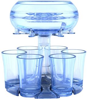 6 Borrelglas Dispenser Houder Draagbare Whisky Bier Dispenser Rack Bar Accessoire Drinken Party Houder Vullen Vloeistoffen Voor Wijn lucht blauw