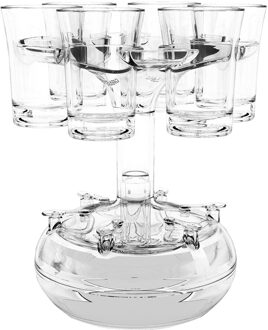 6 Borrelglas Dispenser Houder Draagbare Whisky Bier Dispenser Rack Bar Accessoire Drinken Party Houder Vullen Vloeistoffen Voor Wijn transparant