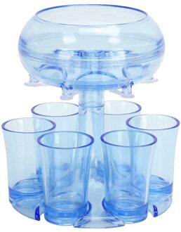 6 Borrelglas Dispenser Houder Wijn Schenker Drinking Game Party Bar Cocktail Bier Accessoire Snelle Vulling Drinken Glas Dispenser blauw