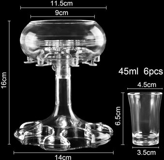 6 Borrelglas Dispenser Houder Wijn Schenker Drinking Game Party Bar Cocktail Bier Accessoire Snelle Vulling Drinken Glas Dispenser houder met 6stk Cup