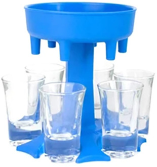 6 Borrelglas Games Dispenser Wijn Whisky Bier Wijn Liquor Dispenser Bar Accessoires Party Games Drinken Gereedschap Glas Dispenser reeks blauw