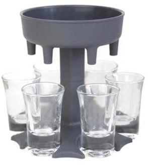 6 Borrelglas Games Dispenser Wijn Whisky Bier Wijn Liquor Dispenser Bar Accessoires Party Games Drinken Gereedschap Glas Dispenser reeks grijs