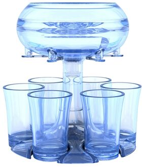 6 Borrelglas Transparante Dispenser Houder Voor Vullen Vloeistoffen, Bier, Cocktail, Party Bar Drinken Gereedschap blauw