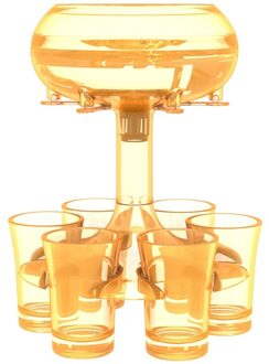 6 Borrelglas Transparante Dispenser Houder Voor Vullen Vloeistoffen, Bier, Cocktail, Party Bar Drinken Gereedschap goud