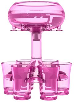 6 Borrelglas Transparante Dispenser Houder Voor Vullen Vloeistoffen, Bier, Cocktail, Party Bar Drinken Gereedschap rood