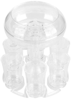 6 Borrelglas Transparante Dispenser Houder Voor Vullen Vloeistoffen, Bier, Cocktail, Party Bar Drinken Gereedschap