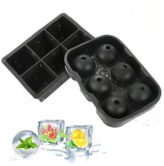 6 Cell Ice Ball Mold Camping Koeler Siliconen Ijsblokjedienbladen Whiskey Ice Ball Maker Siliconen Mallen Maker Kamp Koken levert