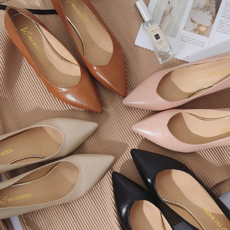 6 Cm Sexy Stiletto Single Shoes Patent Leather Pointed High Heels Professional Womens Shoes Concise Comfort Black Work Shoes