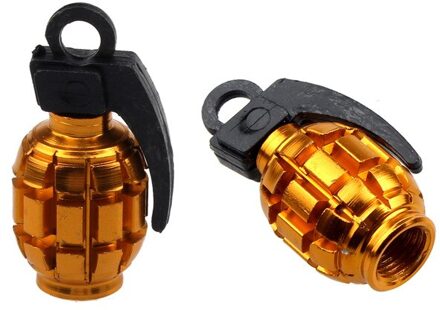 6 Color Bicycle Accessories For a Bike MTB BMX Moto Colorful Alloy Valve Caps Dust Covers Cycling Car Tyre 2stk goud