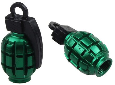 6 Color Bicycle Accessories For a Bike MTB BMX Moto Colorful Alloy Valve Caps Dust Covers Cycling Car Tyre 2stk groen