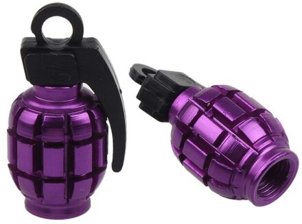 6 Color Bicycle Accessories For a Bike MTB BMX Moto Colorful Alloy Valve Caps Dust Covers Cycling Car Tyre 2stk paars