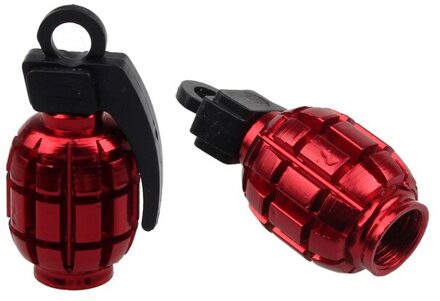 6 Color Bicycle Accessories For a Bike MTB BMX Moto Colorful Alloy Valve Caps Dust Covers Cycling Car Tyre 2stk rood