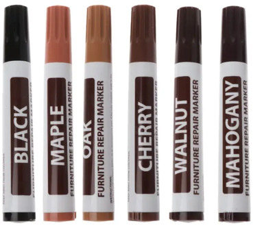 6 Color Furniture Repair Wood Cabinet Floor Touch Up Markers Scratch Filler Remover