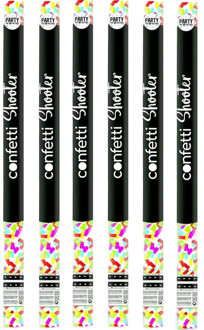 6 confetti shooters/ confetti kanonnen 80 cm - Confetti Multikleur