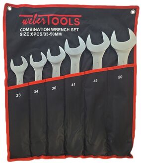 6 Delig steekringsleutel set 33, 34, 36, 41, 46 & 50mm WT5052