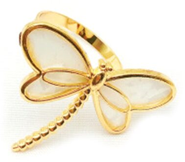 6 Delige Set, Dragonfly Servetring Servet Houder, Gebruikt Voor Bruiloft Diner Diner Tafeldecoratie Tafel Decoratie gouden