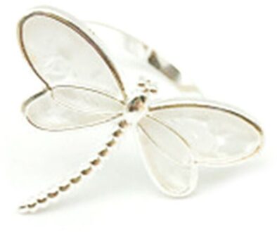 6 Delige Set, Dragonfly Servetring Servet Houder, Gebruikt Voor Bruiloft Diner Diner Tafeldecoratie Tafel Decoratie zilver