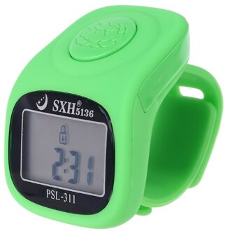 6 Digitale Vinger Telapparaat 8 Kanalen W Backlight Tijd Gebed Siliconen Ring E7CB groen
