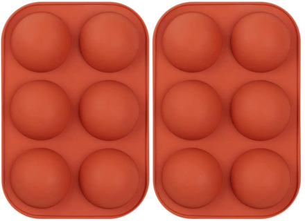 6 Diy Cavity Half Sphere Circle Silicone Chocolate Cupcake Cake Mold Cake Baking Pan Decorative Cake Mould Tool Random Color